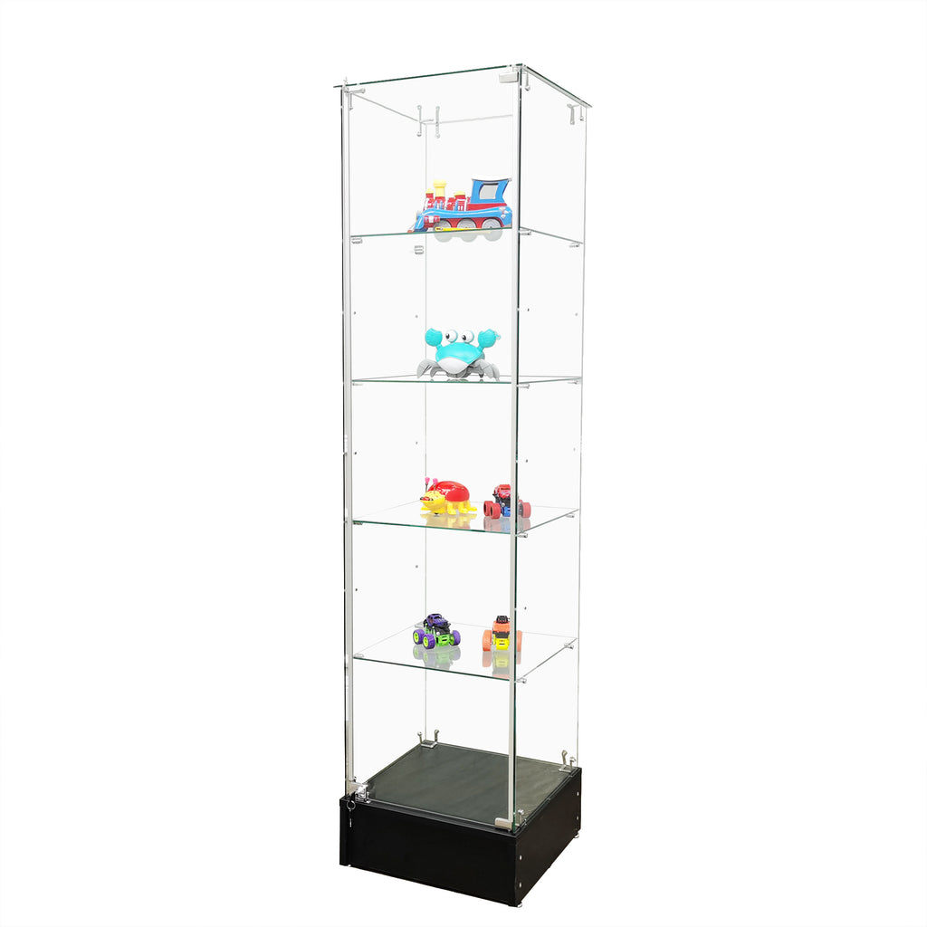 FixtureDisplays® 40X16.5X78 Glass Showcase Display Case with LED Lights  5-Tier Shelf Floor Stand 119956 