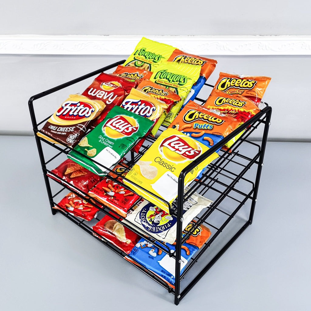 Stackable Can Rack Organizer Potato Chip Bag Storage Dispenser 17X12.8 –  FixtureDisplays