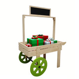 Wood Flower Cart Vending Cart Farmers Market Wagon Stand Retail Kiosk 43x69x29" 101094