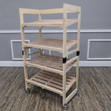 4-Tier Bakery Bread Rack with Angled Shelves Wooden Display Rack Bread Store Rack 30X18X55" 101143