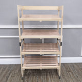 4-Tier Bakery Bread Rack with Angled Shelves Wooden Display Rack Bread Store Rack 30X18X55" 101143