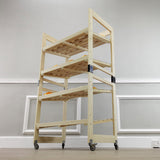 4-Tier Bakery Bread Rack with Angled Shelves Wooden Display Rack Bread Store Rack 30X18X55" 101143