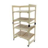 4-Tier Bakery Bread Rack with Angled Shelves Wooden Display Rack Bread Store Rack 30X18X55" 101143