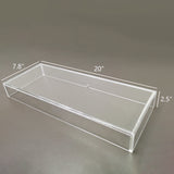 Clear Acrylic Plexiglass Keyboard Cover 20X7.8X2.5", five sided tray organizer 10160