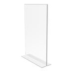 FixtureDisplays® 3PK 11 x 17" Clear Acrylic Sign Holder for Tabletops, Vertical Table Tent Frame Photo Sign Menu, Bottom Insert 11193-2-11X17-3PK Peel off protective film (white) before use.