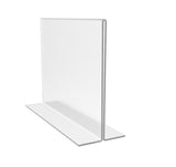 FixtureDisplays® 12PK 7 x 5" Clear Acrylic Sign Holder for Tabletops, Horizontal Table Tent Frame Photo Sign Menu, Bottom Insert 11193-2-7X5-12PK Peel off protective film (white) before use.