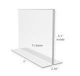 FixtureDisplays® 12PK 7 x 5" Clear Acrylic Sign Holder for Tabletops, Horizontal Table Tent Frame Photo Sign Menu, Bottom Insert 11193-2-7X5-12PK Peel off protective film (white) before use.