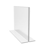 FixtureDisplays® 12PK 7 x 5" Clear Acrylic Sign Holder for Tabletops, Horizontal Table Tent Frame Photo Sign Menu, Bottom Insert 11193-2-7X5-12PK Peel off protective film (white) before use.