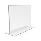 FixtureDisplays® 12PK 7 x 5" Clear Acrylic Sign Holder for Tabletops, Horizontal Table Tent Frame Photo Sign Menu, Bottom Insert 11193-2-7X5-12PK Peel off protective film (white) before use.