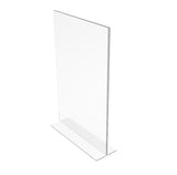 FixtureDisplays® 3PK 11 x 17" Clear Acrylic Sign Holder for Tabletops, Vertical Table Tent Frame Photo Sign Menu, Bottom Insert 11193-2-11X17-3PK Peel off protective film (white) before use.