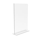 FixtureDisplays® 3PK 11 x 17" Clear Acrylic Sign Holder for Tabletops, Vertical Table Tent Frame Photo Sign Menu, Bottom Insert 11193-2-11X17-3PK Peel off protective film (white) before use.