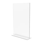 FixtureDisplays® 3PK 11 x 17" Clear Acrylic Sign Holder for Tabletops, Vertical Table Tent Frame Photo Sign Menu, Bottom Insert 11193-2-11X17-3PK Peel off protective film (white) before use.