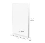 FixtureDisplays® 3PK 11 x 17" Clear Acrylic Sign Holder for Tabletops, Vertical Table Tent Frame Photo Sign Menu, Bottom Insert 11193-2-11X17-3PK Peel off protective film (white) before use.