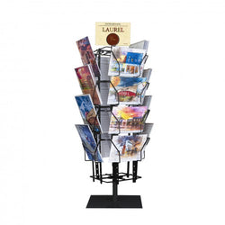 Up to 9.9" Wide 16 Adjustable Pockets Display Rack, Greeting Post Card Christmas Holiday Spinning Rack Stand. Pocket Size: 4.5-9.9" Wide X 5.8" Tall, 16 Pockets 11602-M-DOUBLE-BLK