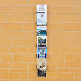 Vertical Wall Mount 6 Pockets 4x6" Greeting Card Post Card Rack Holder Display 11713-4X6-BLK