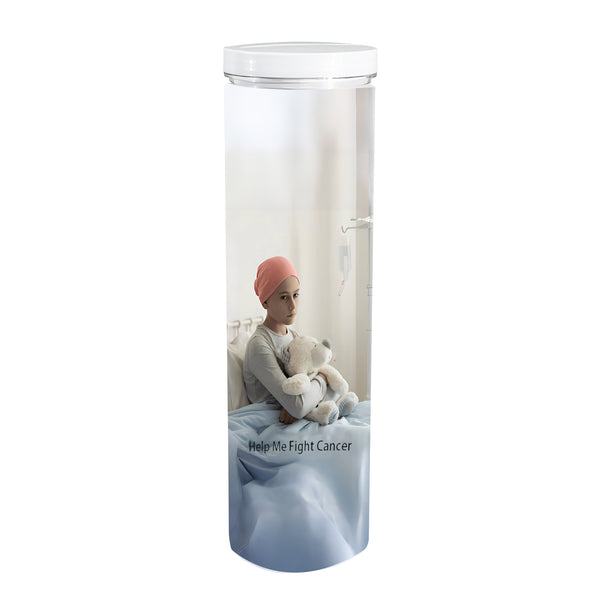 Clear Donation Can Fundraising Coin Plastic Jar 3.3x11.8" Fits 8.5x11 Graphics 119635