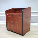 41X30.3X48" Cherry Wood Multimedia Pulpit Lectern w/ Cabinet Pre-order Only 119703