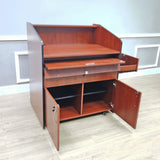 41X30.3X48" Cherry Wood Multimedia Pulpit Lectern w/ Cabinet Pre-order Only 119703