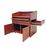 41X30.3X48" Cherry Wood Multimedia Pulpit Lectern w/ Cabinet Pre-order Only 119703