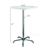 White Round Bar Table Tradeshow Cocktail 27X27X46" Easy Assemble Pub Party Event 119992