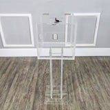 Clear Plexiglass Large Floor Standing Tithing Box Offering Box Ballot Box Church Donation Box 14301