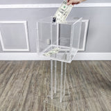 Clear Plexiglass Large Floor Standing Tithing Box Offering Box Ballot Box Church Donation Box 14301