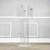 Clear Plexiglass Large Floor Standing Tithing Box Offering Box Ballot Box Church Donation Box 14301