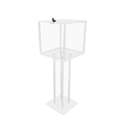 Clear Plexiglass Large Floor Standing Tithing Box Offering Box Ballot Box Church Donation Box 14301