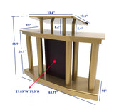 FixtureDisplays® Large Church Pulpit, Deluxe Podium Lectern, Debate Speech Wedding Event Funeral, 45 X 37 X 22" 14305