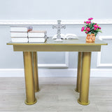 39.3 X 23.6 X 30" Gold Wood MDF Consol Table Writing Desk Breakfast Table 14308 14308-Home