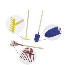 FixtureDisplays Kids Garden Tool Set 28" Long Toy, Rake, Shovel and Leaf Rake, Reduced Size,3-Piece 15210-RAKE+RAKE+SHOVEL