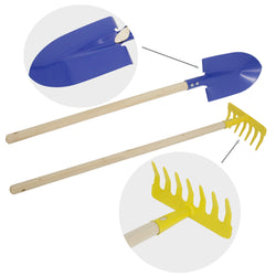 FixtureDisplays® Kids Garden Tool Set 28" Long Toy, Rake and Shovel Reduced size, 2-Piece 15210-SHOVEL+7-TOOTH RAKE