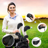 FixtureDisplays 12pcs Thick PU Leather Golf Iron Head Covers Set Fit Most Irons 15598