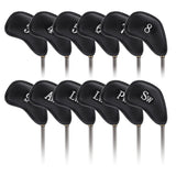 FixtureDisplays 12pcs Thick PU Leather Golf Iron Head Covers Set Fit Most Irons 15598