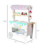 Children's Ice Cream Stand Push Cart with Accessories Kids Ages 2-10  15731