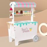 Children's Ice Cream Stand Push Cart with Accessories Kids Ages 2-10  15731