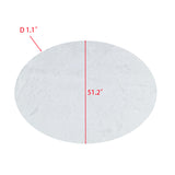 White Round Rug  51 inches Diameter for Kids Room,Furry Carpet Shaggy Nursery 15737