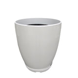 11.8X11.8X11.8" White Plant Pot Plastic Flower Planter Faux Ceramic Glazed 15748