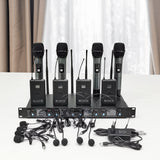 Wireless Microphone 8 Channel Uhf 4 Handheld 4 Headset 4 Lapel 4 Belt Church 15749