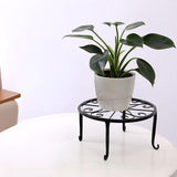 Set of Four Identical 9 X 9 X 5" Metal Plant Stands for Flower Pot Riser 15882-Black