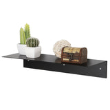 FixtureDisplays® 17-Inch Modern Black Metal Floating Shelf Hanging Organizer Rack Wall-Mounted Display Stand 16794