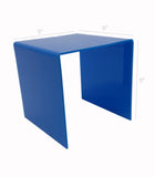 One Riser Combo 5" Cube 3-Sided Blue Plexiglass Pedestal Lucite Acrylic Display Risers Jewelry Showcase Fixtures - 1/8" Thick 16905-5INCH-BLUE