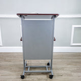 Floor Standing Pulpit Adjustable Height Lectern Podium w/ Casters, Heavy Duty Steel Frame, Rolling Podium 18147