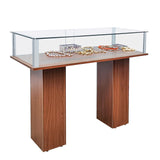 46X20X40" Glass Showcase Wood Base Floor Stand Full Vision Floor Display Stand 19307