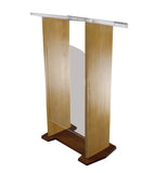 Wood Acrylic Podium Pulpit LEctern, Optional Cross Plain Front Panel, 46.7" Tall 19655-2TUNE