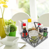 8X8X7" Wire Condiment Caddy Tabletop Salt Pepper Ketchup Bottle Organizer 19694