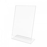 FixtureDisplays® 12PK 5.5 x 8.5" Clear Acrylic Sign Holder with Slant Back Design Portrait, Vertical Picture Frame 19780-5.5X8.5-CLEAR-12PK