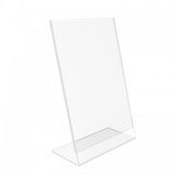 FixtureDisplays® 12PK 5.5 x 8.5" Clear Acrylic Sign Holder with Slant Back Design Portrait, Vertical Picture Frame 19780-5.5X8.5-CLEAR-12PK