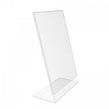 FixtureDisplays® 12PK 5.5 x 8.5" Clear Acrylic Sign Holder with Slant Back Design Portrait, Vertical Picture Frame 19780-5.5X8.5-CLEAR-12PK