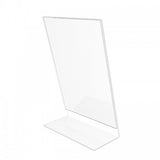 FixtureDisplays® 12PK 5.5 x 8.5" Clear Acrylic Sign Holder with Slant Back Design Portrait, Vertical Picture Frame 19780-5.5X8.5-CLEAR-12PK